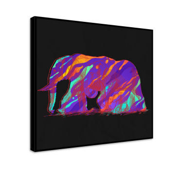 Elephants herd multicolor background canvas art - TenStickers