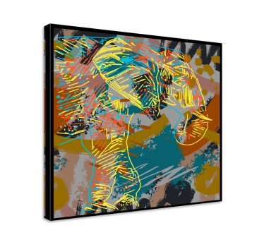 3D elephants splash water elephant canvas art - TenStickers