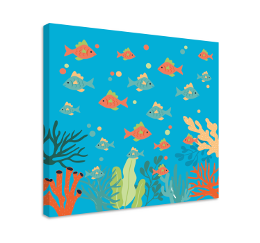 Colorful coral fish canvas art - TenStickers