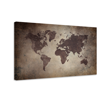 Mapamundi vintage world map art canvas - TenStickers