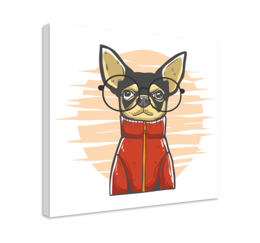 Chiahuahua with glasses dog canvas pictures - TenStickers