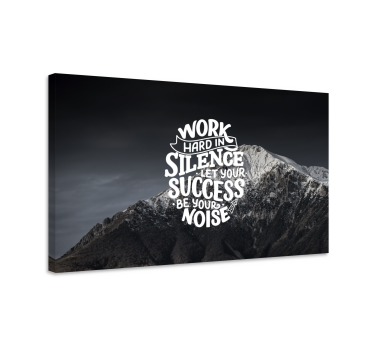 Quote Silence Success inspirational canvas - TenStickers
