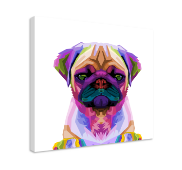 Pop art pug dog canvas pictures - TenStickers