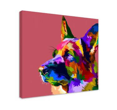Rainbow German Shepard dog canvas pictures - TenStickers