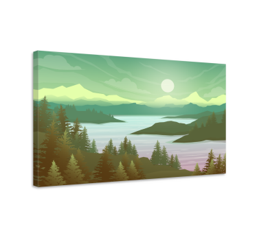 River and nature Tree canvas print - TenStickers
