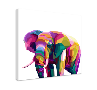 Multicolor realistic elephantcanvas art - TenStickers
