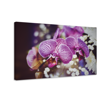 Purple orchid with flowers floral canvas - TenStickers