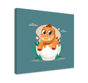Dinosaur baby in shell dinausar wall art - TenStickers