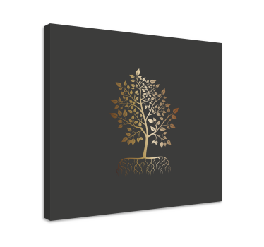 Gold with roots Tree canvas print - TenStickers
