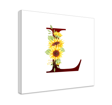Customizable initial sunflower floral canvas - TenStickers