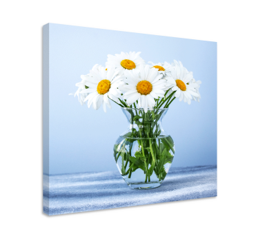 Daisy flowers in glass pots floral canvas - TenStickers