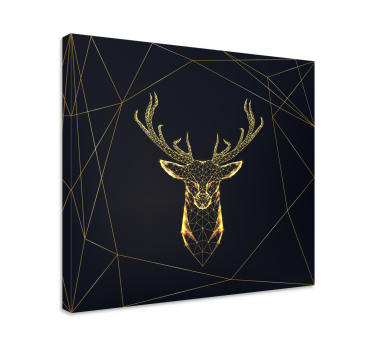 Geometric stag with gold nordic canvas art - TenStickers