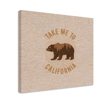 Animal canvas wall art california bear symbol - TenStickers