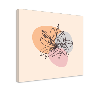 Pair of minimalist flowers  floral canvas - TenStickers