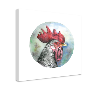 Bird canvas wall art rooster portrait artwork - TenStickers