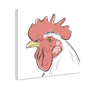 Bird canvas wall art detailed rooster portrait - TenStickers