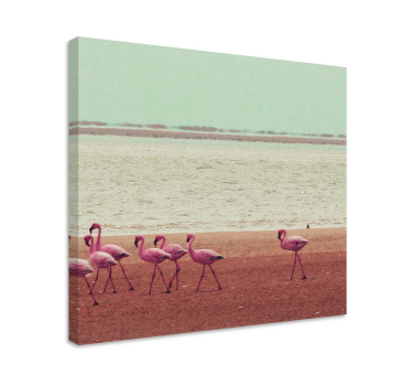 Bird canvas wall art flamingos by the water - TenStickers