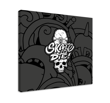 Sports canvas art skateboard skull design - TenStickers