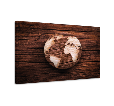 Geographic wooden worldmap 3D canvas pictures - TenStickers