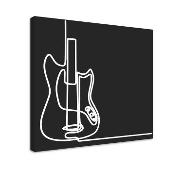 Music canvas art electric guitar silhouette - TenStickers