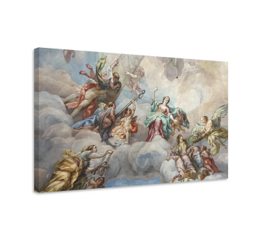 Two angels hugging each other painting canvas art - TenStickers