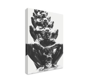 Grey statues original design canvas art - TenStickers