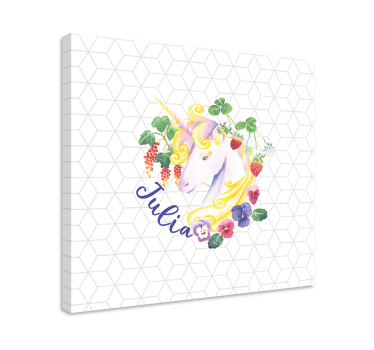 Unicorn pictures framed floral arrangement - TenStickers