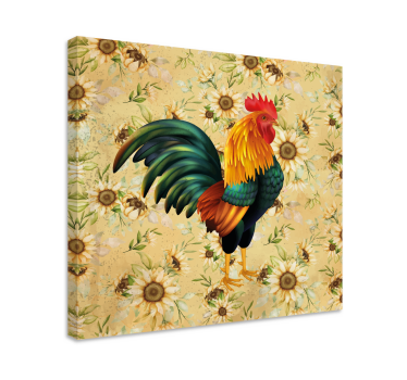 Bird canvas wall art vivid rooster portrait - TenStickers