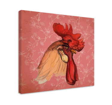 Bird canvas wall art rooster illustration - TenStickers