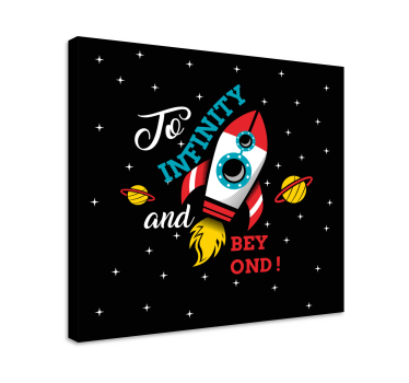 Dinosaur canvas wall art rocket adventure - TenStickers