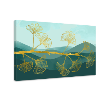 "Glamour style" ginko tree Tree canvas print - TenStickers