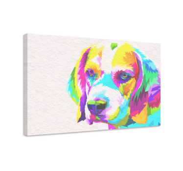 Watercolor beagle dog canvas pictures - TenStickers