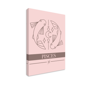 Fish canvas with pisces zodiac symbol - TenStickers