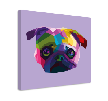 Geometric-animals pug dog dog canvas pictures - TenStickers