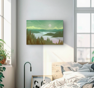 River and nature Tree canvas print - TenStickers