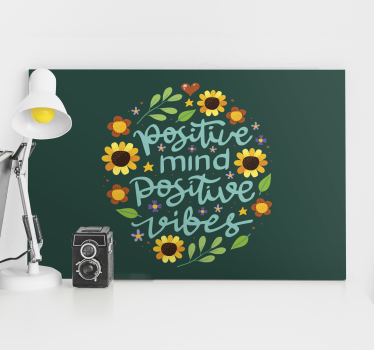 Flowers and motivational quote inspirational canvas - TenStickers