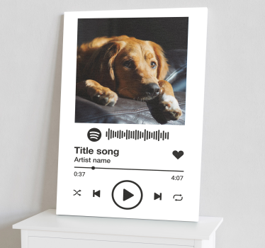 Spotify white background music canvas wall art - TenStickers