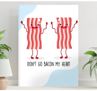 Animal canvas wall art bacon characters dance - TenStickers