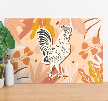 Animal canvas wall art charming rooster portrait - TenStickers