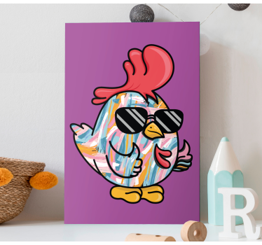 Animal canvas wall art cool chicken character - TenStickers