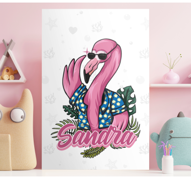 Animal canvas wall art cool flamingo vibe - TenStickers