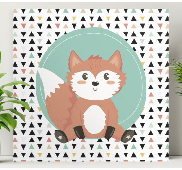 Animal canvas wall art cute fox character - TenStickers