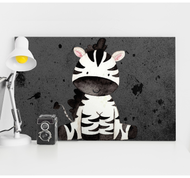 Animal canvas wall art cute zebra character - TenStickers