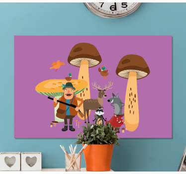 Animal canvas wall art forest adventure team - TenStickers