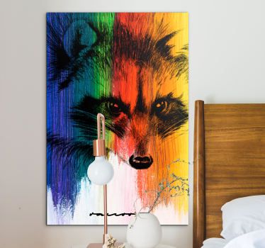 Animal canvas wall art vibrant fox portrait - TenStickers