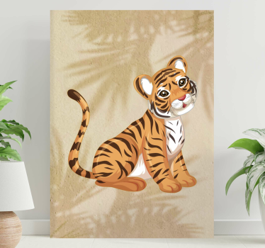 Baby tiger portrait elephant canvas art - TenStickers
