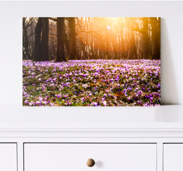 Beautiful purple crocus landscape floral canvas - TenStickers