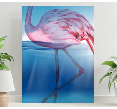 Bird canvas wall art elegant flamingo pose - TenStickers
