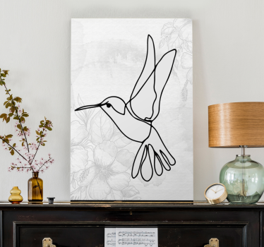 Bird canvas wall art elegant hummingbird silhouette - TenStickers
