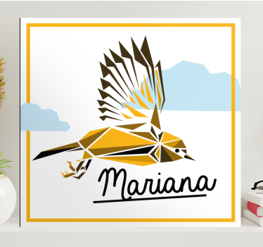 Bird canvas wall art flying yellow bird - TenStickers